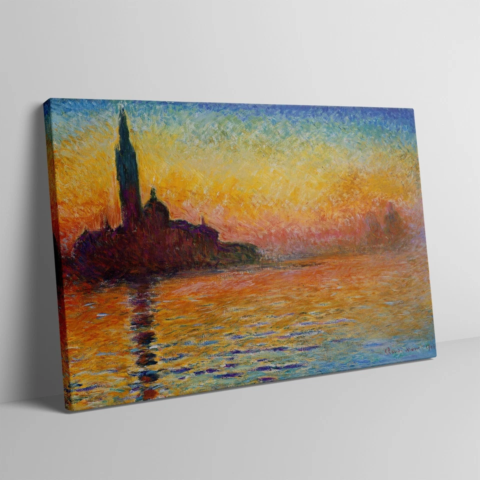 San Giorgio Maggiore al atardecer, Claude Monet, 1908, pintura famosa, impresión en lienzo  Foto 1 de 4