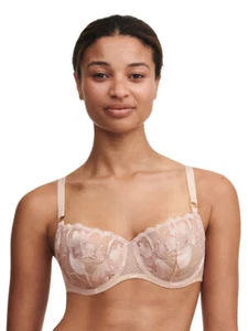 Sujetador con aros Chantelle 12M5 Fleur Demi ~ AZÚCAR ~ 36DDD NUEVO CON ETIQUETAS $118 - Imagen 1 de 7