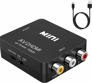 HDMI to RCA Converter Composite AV CVBS Video Adapter 720p 1080p HD Audio Cable - Afbeelding 1 van 10