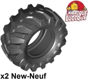 Lego 2x Tire Pneu 56x26 Tractor Cleat Chevron Black 70695 New - Picture 1 of 1