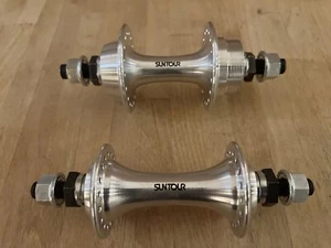 NOS Suntour Hub Set Pair 36h Japan Old School BMX Rare Silver Shimano SR Sakae - Picture 1 of 7
