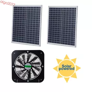 30W Solar Powered Attic Ventilator Gable Roof Vent Fan with Foldable Panel - Picture 1 of 9