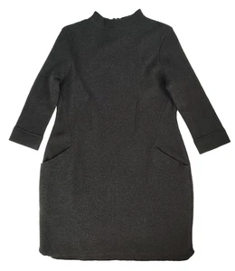 NWT Anthropologie Dress Sparrow Loden Green 100% Wool Knit M 3/4Sleeve Pocket - Picture 1 of 14