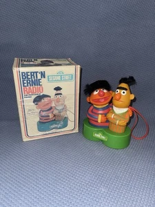 Sesame Street 1976 Bert and Ernie Radio Works with Box Vintage Portable Muppets - Picture 1 of 9