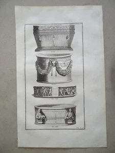 Urnes röm. Sarkophag Nekropole Mytholog. Ornamente Montfaucon Kupferstich 1722 - Picture 1 of 2