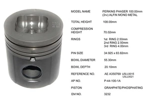 Anand Pistons 100mm STD fits Perkins U5LL0015, 3135J162/fits CATERPILLAR, JCB - Picture 1 of 2
