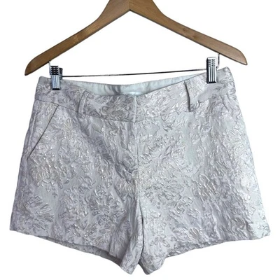 Pantalones Cortos LC Lauren Conrad Mini Micro Crema Dorado Metálico Floral Jacquard Y2K Talla 10 Foto 1 de 4
