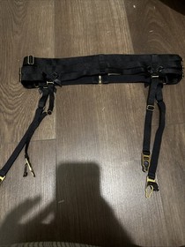 Classic Black Bordelle Three Strap Black Suspender Belt VGC Size LL (uk 12/14)