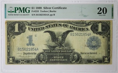 FR. 233 1899 $1 Black Eagle Silver Certificate PMG VF 20 Large Size Note - Image 1 of 2