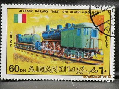 El anuncio es: (1) SELLO CLASE AJMAN 1971-FERROCARRIL ADRIÁTICO (ITALIA) 670-CTO60DHMNH Foto 1 de 4