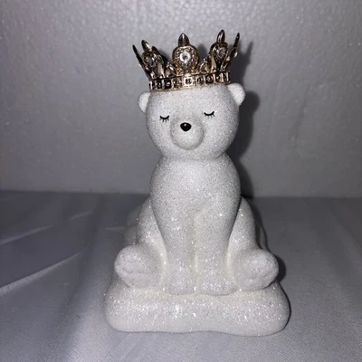 Soporte para jabón espumoso Bath & Body Works cerámica corona dorada brillo polar oso cachorro Foto 1 de 4