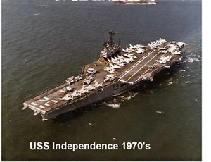 USS Independence 1970 Marina Barco Refrigerador/Caja de Herramientas Imán - Imagen 1 de 1
