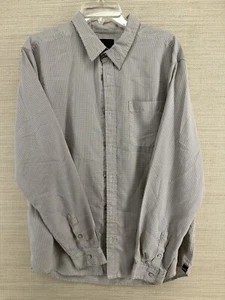 prAna Breathe Shirt Mens Sz Large Long Sleeve Button Up Beige Black Check - Picture 1 of 11