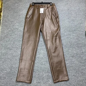 Forever 21 Pantalone Slim Ecopelle Marrone Uomo Taglia 32 - Foto 1 di 9