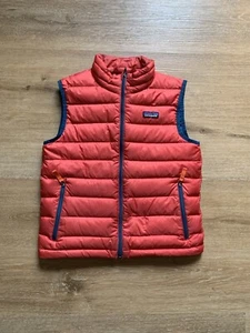 Patagonia Puffer Vest Kid’s Large No Tag Red Quilted Full Zip Down Gilet - Picture 1 of 7
