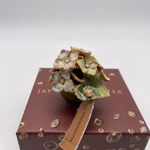 Jay Strongwater Carla Hortensie kleiner Marienkäfer Schmuckschatulle Swarovski Kristalle Neu - Bild 1 von 9