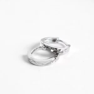 Ohrringe Mini Klapp Creolen Design Sterling Silber 925 Damen Herren - Bild 1 von 5