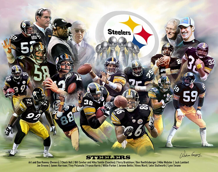 Pittsburgh Steelers LEGENDS Premium 20x24 POSTER Print (6 Super Bowls 18 Heroes) - Image 1 of 1