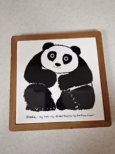 Japan Dooda Panda Bär Keramikfliese Untersetzer San Francisco Taylor NG 1984 Vintage 80er - Bild 1 von 6