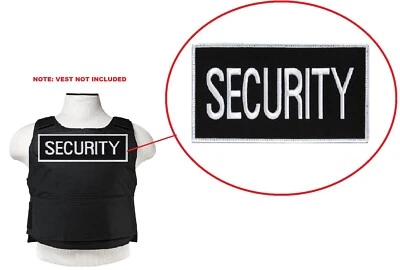 FOX SECURITY PATCH PVC Hook and Loop Patch 4" x 9" for Tactical Vest- Black