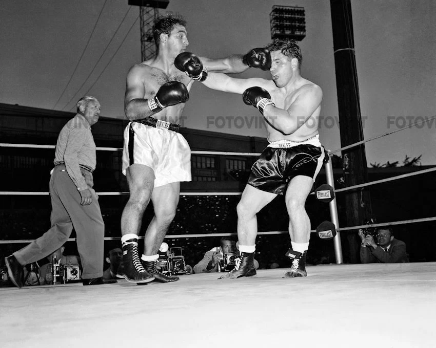 ROCKY MARCIANO Photo Picture 1955 KEZAR STADIUM vs COCKELL 8x10 11x14 16x20 (R2) - Image 1 of 1