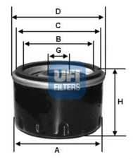 Oil filter UFI 23,438.00 for ALFA ROMEO FIAT FORD LANCIA OPEL