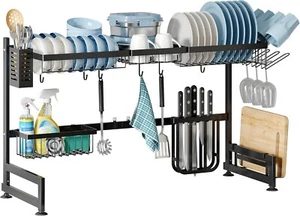 Over The Sink Dish Drying Rack Expandable Width 85-101 cm Dish Rack for Kitch - Picture 1 of 6