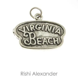 925 Sterling Silver Virginia Beach Charm Made in USA - Picture 1 of 2
