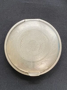 Richard Hudnut Guilloche Compact Round Disc Mirrored Powder Box  NY Paris - Picture 1 of 9