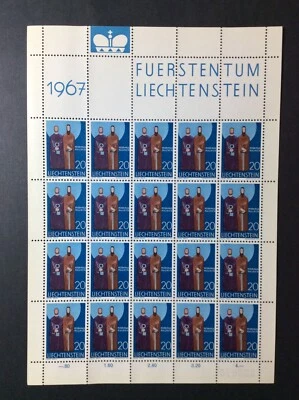 BroadviewStamps Liechtenstein #432 MNH F-VF.  Mini-sheet/S.S. 20 stamps. - Image 1 of 2
