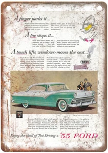 Insegna Vintage 1955 Ford Fairlane Victoria Pubblicità Look Retrò Metallo A6872 - Foto 1 di 2
