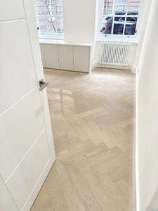 Campione 600*125*14mm Rovere Oliato Bianco Spina di Pesce Pavimento Legno Ingegnerizzato HO1408 - Foto 1 di 4