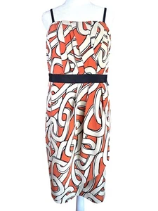 Vestido Eloquii Sin Tirantes Talla 14W Noche Cóctel Naranja Negro Nuevo con Etiquetas - Imagen 1 de 10