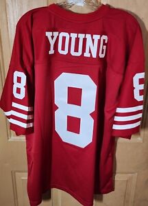 SAN FRANCISCO 49ERS THROWBACK LEGEND #8 YOUNG STITCHED M/N JERSEY 48 XLARGE