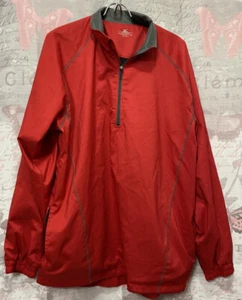 Mizuno 1/4 Zip Pullover Mens X-Large Red Lined Windbreaker Jacket Performance - Picture 1 of 8