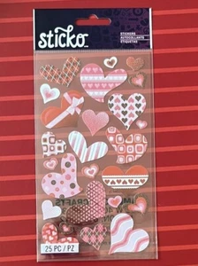 RED & PINK HEARTS - STICKO - CHRISTMAS - VALENTINE - RETIRED - free shipping - Picture 1 of 2