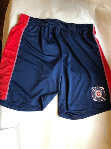 Blue and Red MLS Mens Chicago Fire 100% Polyester Shorts Size Small Cover