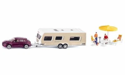Siku VW Volkswagen Convertible Beetle Car with Caravan -1:55 Scale - image 1 of 2