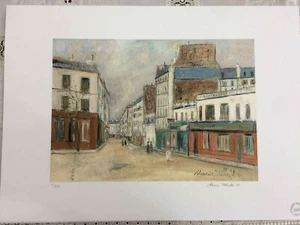 Maurice Utrillo off set lithograph cm 50x70 pantographed signature with - Picture 1 of 8