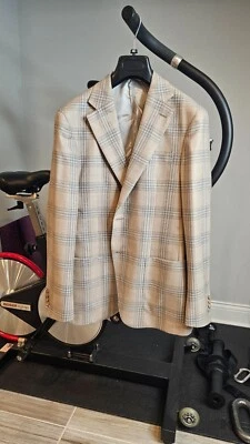 Chaqueta deportiva Lubiam gris tostado lana a cuadros Italia 50R/40R $875 Foto 1 de 4