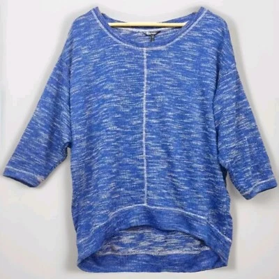 Daisy Fuentes Women’s S Blue Bohemian Knit Sweater 3/4 Dolman Scoop-Neck - Image 1 of 4