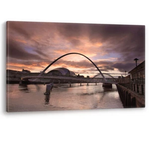 Tyne Bridges Newcastle Gateshead Quayside Canvas Wall Art Picture Print - Picture 1 of 5