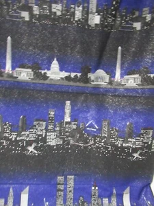 Fabric Traditions 1998 Big Cities of USA BLUE MULTI Metallic SBTY "X 44" NEW - Picture 1 of 8