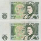 Bank Of England 2 Consecutive Banknotes 1 B337 H66 688780/81 Page - Aunc