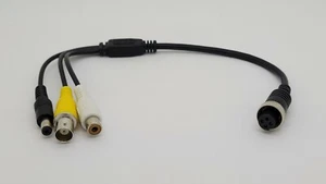 Backup Camera Rca Bnc Video/Audio Power Cable With 4 Pin Screw Adapter DVR CCTV - Picture 1 of 4