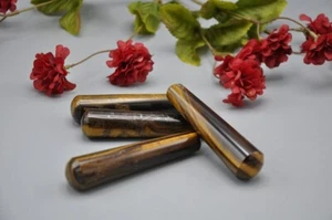 Tigerauge Massagestab, Tigerauge Kristallstab, Glücksbringer Stein, Reiki, 4 Zoll - Bild 1 von 4