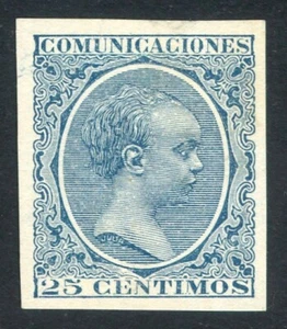ESPAÑA 1889 - EDIFIL 221s - ALFONSO XIII PELÓN - 25c. SIN DENTAR - MNG - Imagen 1 de 2