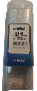 Kit Crucial 4GB (2GBx2) DDR3 1333 MT/s (PC3-10600) CL9 SODIMM 204-Pin 1.35V - Imagen 1 de 2