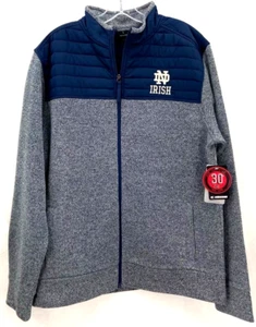 NEU Notre Dame Fighting Irish Colosseum Strick gesteppt Full Zip Jacke Herren L - Bild 1 von 8