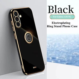 For Samsung Galaxy A16 5G/A17 5G/A36 Plating Rubber Ring Stand Shockproof Case - Picture 1 of 18